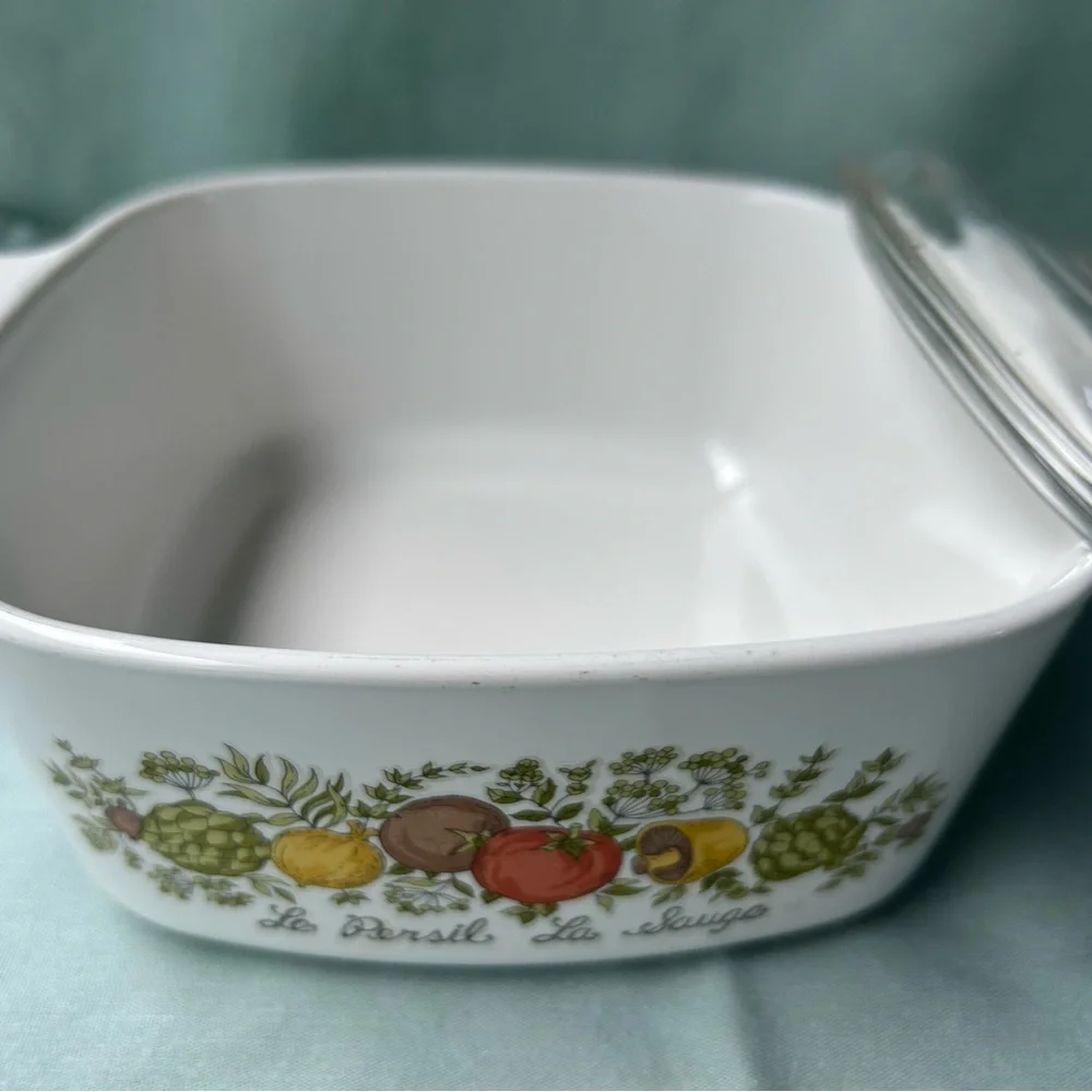 Vintage Rare Corning Ware “Spice of Life” 1.5 Qt and 2 Qt casseroles. $75 Set.